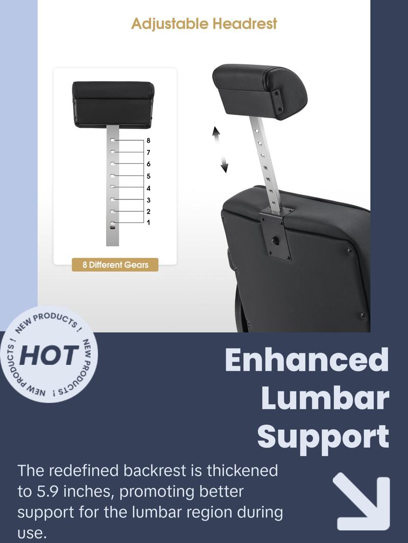 BarberPub Reclining Barber Chair, Hydraulic Styling Salon Chair for Hair Stylist 8334