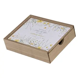 360 Stand Traditional Wooden MDF Memory Box Organiser - Storage Bins, Desktop Organizer Bins, Collectors Box with Sliding Lid, Sliding Jewelry Storage, Floral Theme, Ideal for Cherishing Precious Life Moments