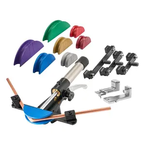 Hydraulic Tubing Bender Kit, 1/4 To 7/8 Inch Copper Tube Pipe Bender, Forward/Reverse HVAC Bending Tool, Includes 7-Color Aluminium Alloy Dies, Suitable For HVAC Air Conditioning Refrigeration Auto Repair