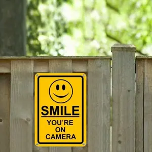 Security Camera in Use Aluminum Warning Sign for Outdoor Indoor Home Business Surveillance CCTV Deterrent Sign with Mounting Holes