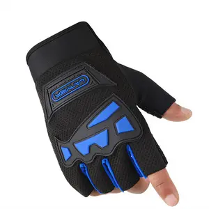 Half Finger Motorcycle Riding Gloves by Maqlion| Anti-Slip Motorbike Gloves for Biker Enthusiasts Breathable Shockproof Knuckle Protection