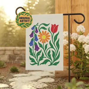 No Words Subtle Anti Trump Flag, LGBTQIA+ Rainbow Pride Flag, Foxglove Daisy Tulip Yard Sign, FDT Garden Flag, Flower Market Banner