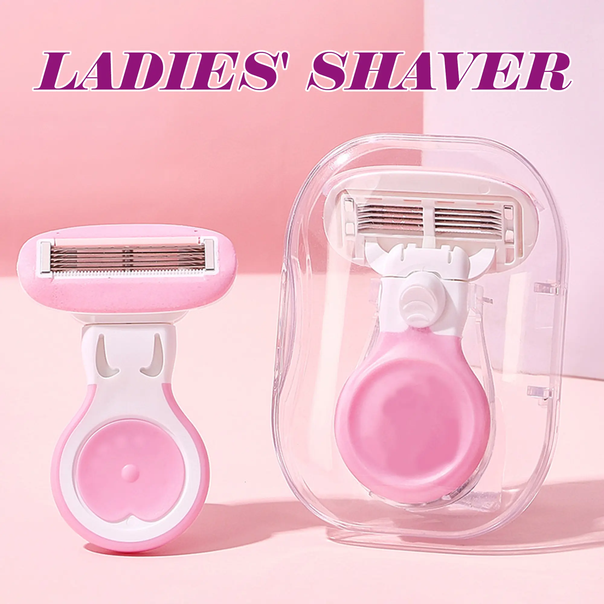 2 Counts Travel Razors for Women Travel Size Toiletries for Women Skin-Adaptive Design, Travel Shaver Applied to Armpits, Arms, Bikini Area, and Legs
