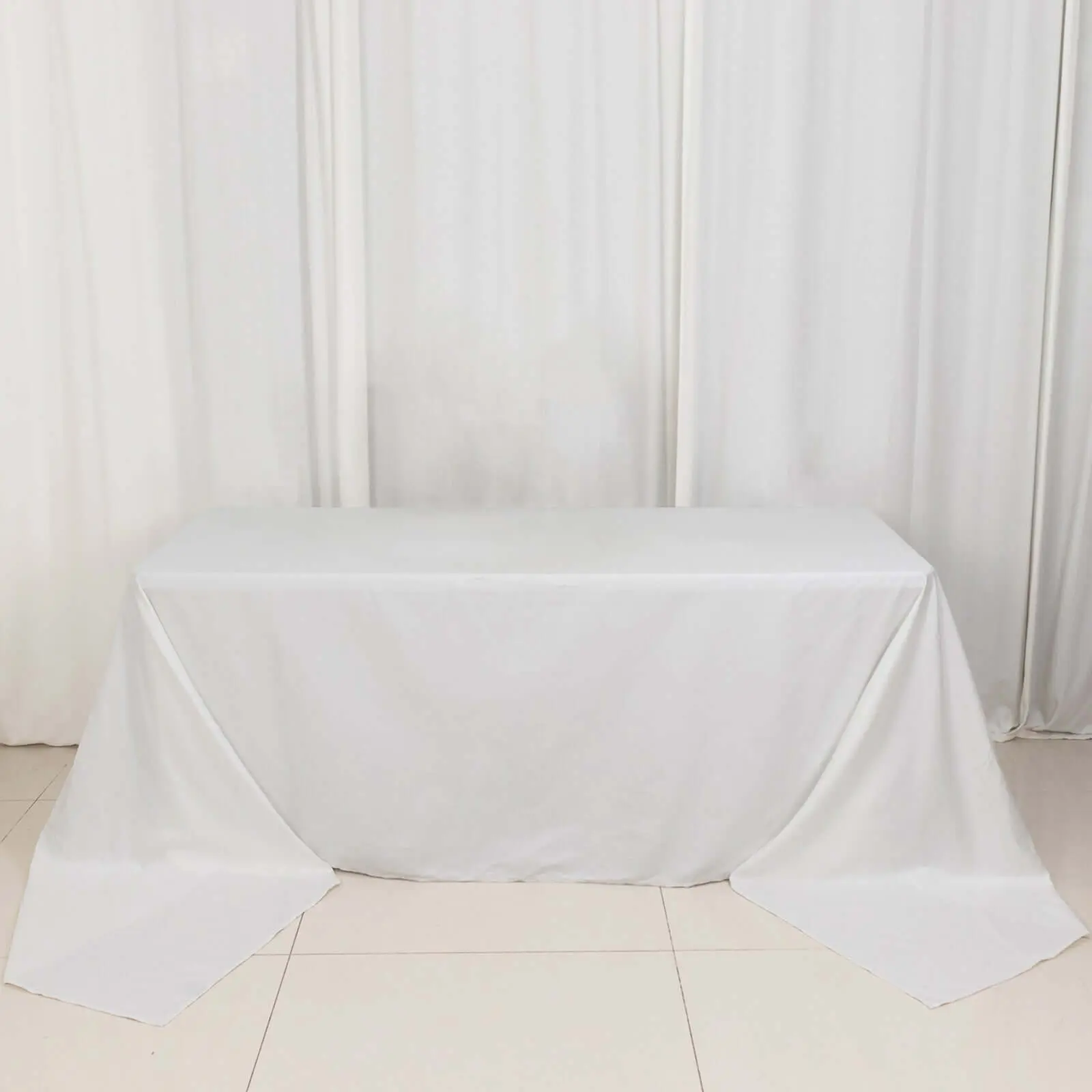 100% Cotton Rectangle Tablecloth, 90"x156" White - Soft, Breathable, Seamless, Washable Table Cover for Birthday, Wedding, Ceremony & Outdoor Furniture Tablescapes