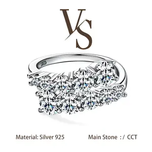 [Venus Jewelry] Synthetic Moissanite 2 CCT Round Cut Double Twist Design VVS 1 D Color Solid Silver 925 Solitare Ring