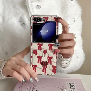 Korean Bow Miffy Rabbit Cute Magnetic Phone Case for Samsung Galaxy Z Flip7, 7FE, 6, 5, 4 (Flip6, Flip5)