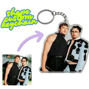 Custom Favorite Celeb Couple Acrylic Keychain, Personalized TV Show Idol Keyring, Boyfriend Girlfriend Photo Charm, Matching Couple Gift, BFF Memorial Keychain