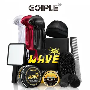 Goiple Strong Hold Wave Pomade for Men, 360 Waves Styling Cream, Easy Wash & Moisturizing Formula, Silky Shine Finish, Perfect Father's Day Gift