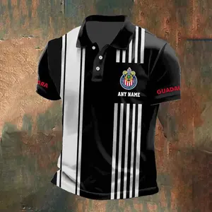 LIGA MX Chivas Guadalajara Personalized Name Stripped Polo Design ST2502