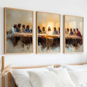 Last Supper Set of 3 - The Last Supper Wall Art,Home Decor, UNFRAMED ( Poster Print Unframed)