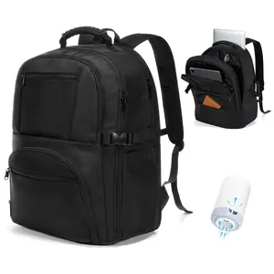 Kibachev Vacuum Backpack Travel with Air Pump for Carry On Luggage Expandable Waterproof Personal Item Bag for Men Women 20x13x8 Inches