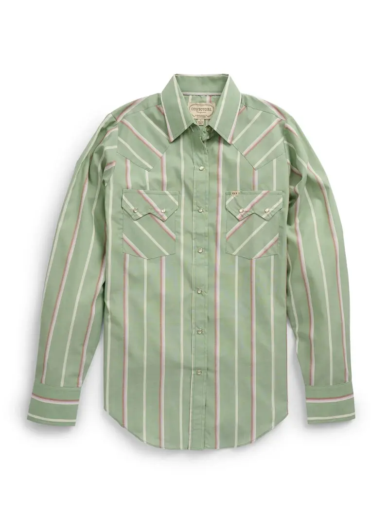 Ely Cattleman Women's Cowboygirl Sage Brush Striped Snap Shirt