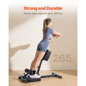 VEVOR Sissy Squat Machine, Multi-Function Deep Sissy Squat Bench for Leg Muscle Training, Easy Setup Foldable Core Waistline Glute Workout Equipment, Leg Exercise Machine for Home Gym, Black