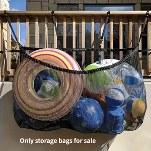 Large Capacity Storage Net Bag, Drawstring Pool Organizer, Inflatable Swim Ring Holder, Swimming Pool Accessories, 1 Piece Set