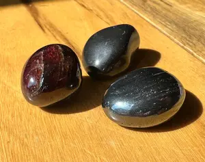 Root Chakra Gemstone Set (Garnet, Hematite and Black Tourmaline crystals)