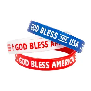 Bulk 100 Pc. Religious Patriotic Rubber Bracelets