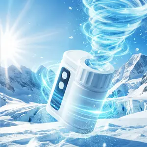 FUDUOO Portable Handheld High Speed Fan, 5 Adjustable Wind Speeds, Innovative Waist-Clip Design, Lighting Design, Travel Vacation Essentials ＆ Outdoor Activities  cool fan,Perfect Gift.