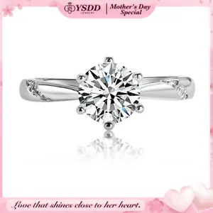 【#251】Classic 6-prong Engagement Synthetic Moissanite Ring in S925 1Carat
