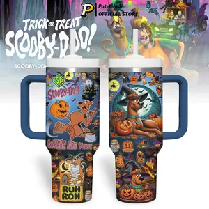 Scooby Doo "Where Are You" Ruh Roh Tumbler 20oz-40oz Stainless Steel, Double Wall Insulated, With Handle & Straw – Funny Gift for Scooby Doo Lovers & Fans