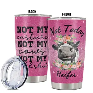 20oz Tumbler, 1 Count Stainless Steel Cup, Insulated and Durable, Funny Cow Pattern Design, Gifts for Cow Lovers, Birthdays, Holidays, Drinkware
