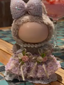 【Clothes Only】Cute purple dress for Labubu and Bowtie doll Outfits Fairy Dress