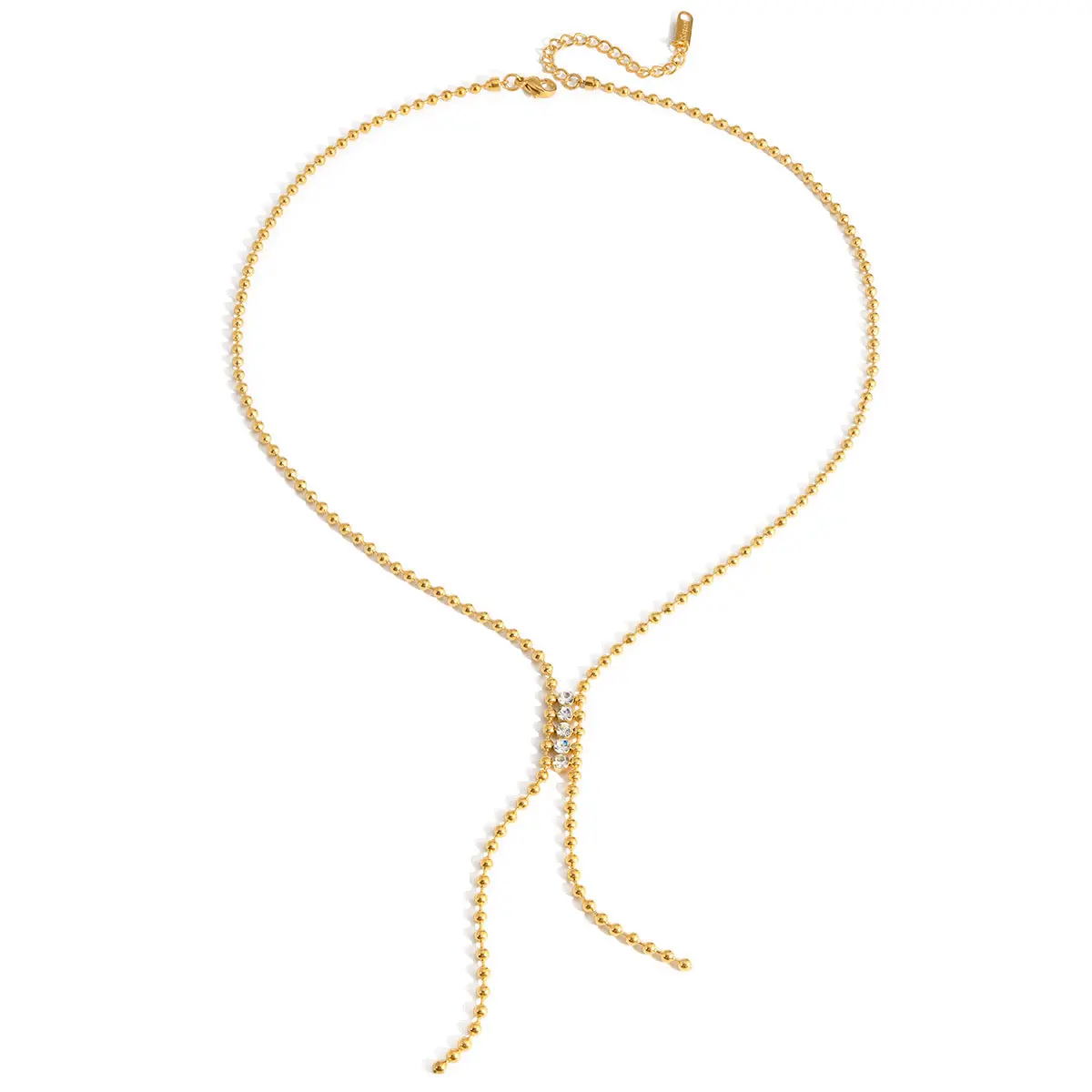Double Beaded Lariat Necklace Water Resistant