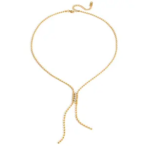 Double Beaded Lariat Necklace Water Resistant