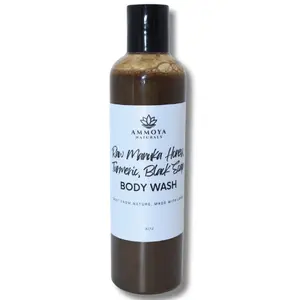 African Black Soap Manuka Honey Turmeric Liquid Body Wash for Skincare Body Care Acne Blend Exfoliate Gentle Sensitive Smooth Comfort Cleansing Cleanser