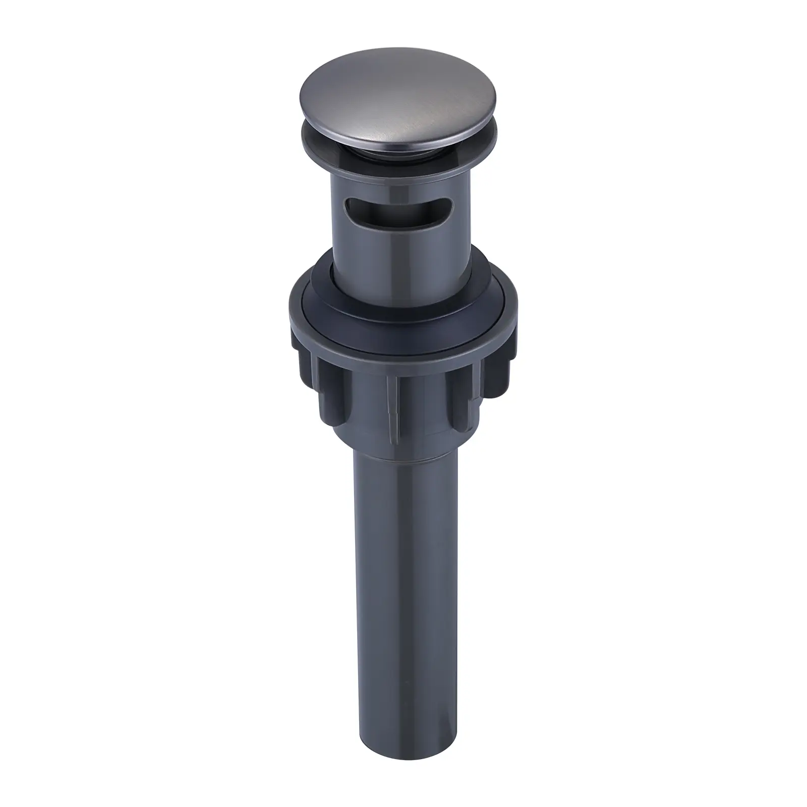 WOWOW Gray Popup Drain Assembly Stopper with Overflow for Standard Bathroom Sinks - Smooth Drainage, Debris Prevention, Flow Control, Convenient Installation, Durable Build, Sleek Design, Oil Rubbed Bronze, Brushed Nickel, Gold Options
