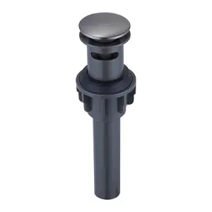 WOWOW Gray Pop-up Drain Assembly Stopper with Overflow – Durable, Easy Installation for Bathroom Sinks, Sleek Design, Fits Most Standard Sink Drains