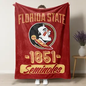 March Madness Northwest Florida State Inspired 1851 Seminoles Flannel Blanket,Vintage Cozy Throw Blanket, Perfect for College Basketball Fans & Classic Home Decor