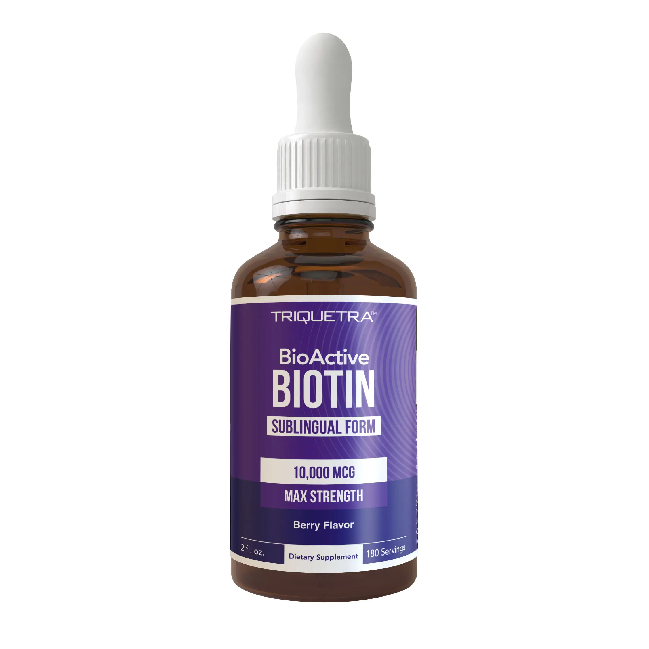 Organic Biotin 10,000 mcg | Liquid Biotin for Hair, Skin & Nails – USP Grade, Enhanced Absorption, Berry Flavor – 180 Servings, 2 oz