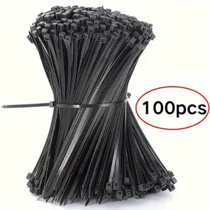 100 zip ties, 20cm long, sturdy and durable, self-locking, strong load-bearing capacity, suitable for home and office wire organization, flexible size to meet various bundling needs, easy to distinguish different uses