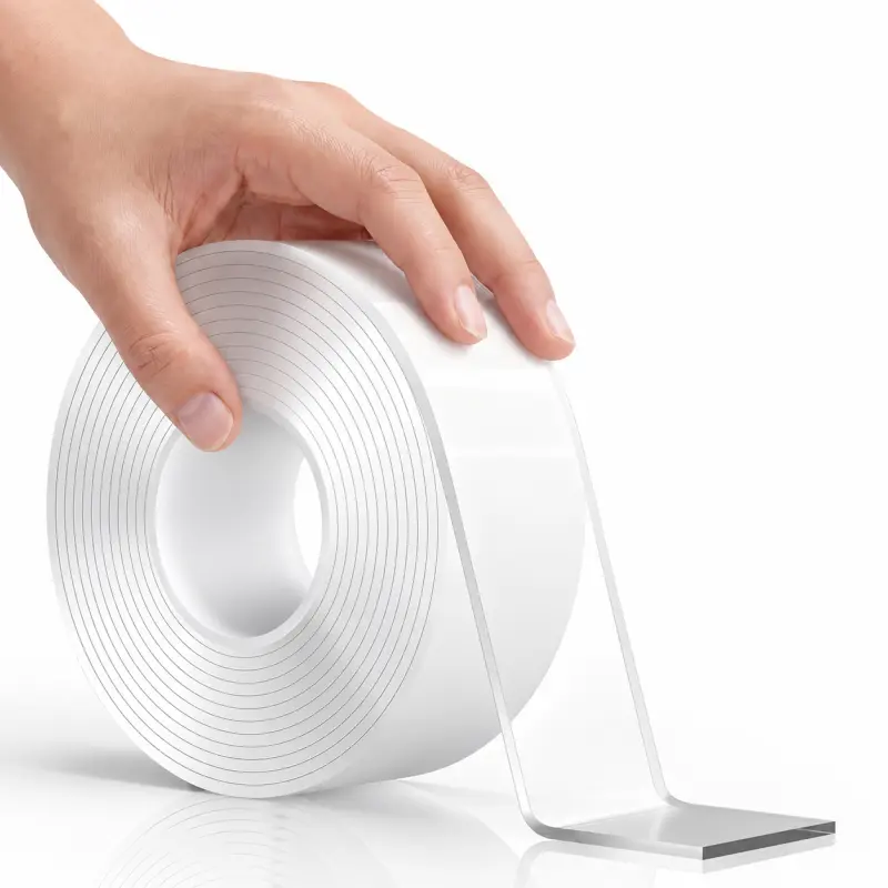 Nano Tape Double Sided Heavy Duty - 9.85FT No Residue, Washable, Traceless | Removable Clear MountingTape for Wall, Carpet, Poster & Pictures, Multipurpose Reusable Strong Two Sided Adhesive Stick Tape