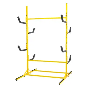 Heavy Duty Freestanding Kayak Stand for 6 Kayak Canoe Paddleboard,Kayak Storage Rack with Padded Arms and Adjustable Height Position,for Indoor Outdoor Garage