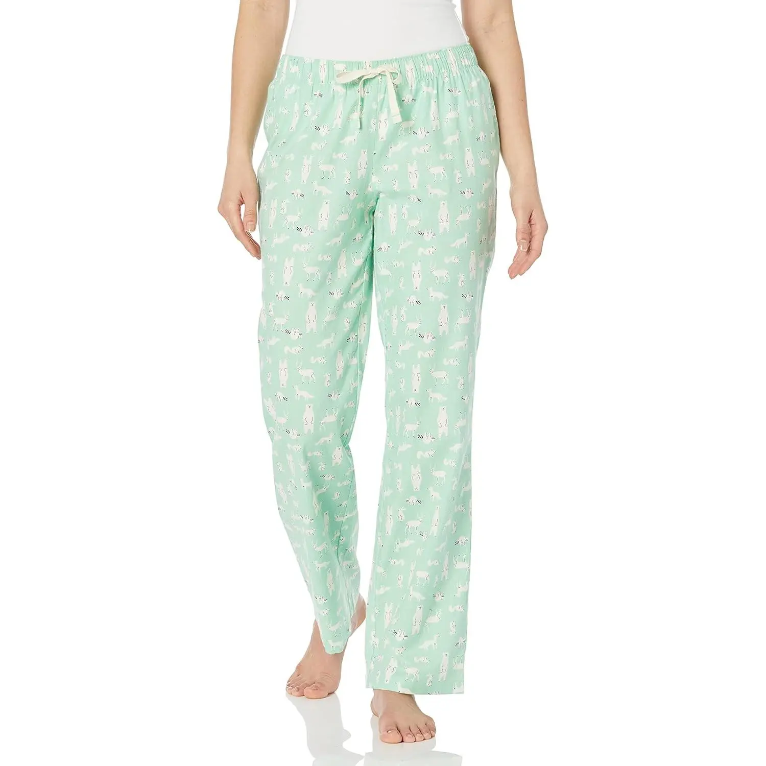 Women's Warm Flannel Casual Sleep Pants - Pyjama Bottoms, Sleepwear/Pyjamas, Loungewear for Indoor Leisure & Outdoor Recreation, Blue Mixed Tartan, Black Plaid, Red Buffalo Check, Red White Dots