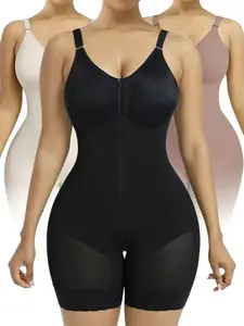 Fajas Colombianas Shapewear for Women Tummy ControlFull Shapewear Butt Lifter with Zipper Crotch WomenswearCompression Sexy Basic Minimalist Comfort BlackrainersHighwaist Girdle Abdominal Belt Vneck