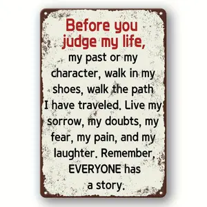 Vintage Metal Wall Sign with Inspirational Quote - Waterproof & Weatherproof Tinplate Art Decor, Pre-Drilled for Easy Mounting, Perfect for Home, Bar, Cafe, Dorm, or Office, Wall Decor | Rustic Wall Sign | Durable Iron Sign, Metal