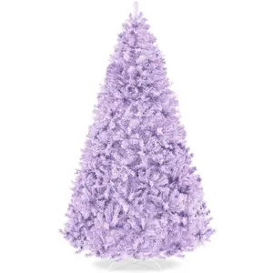 Best Choice Products Artificial Christmas Tree, Premium Unlit Pine Design, Dense Branches  w/Easy Assembly - Lavender