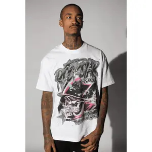 Outerworld White Graphic Rhinestone T-Shirt