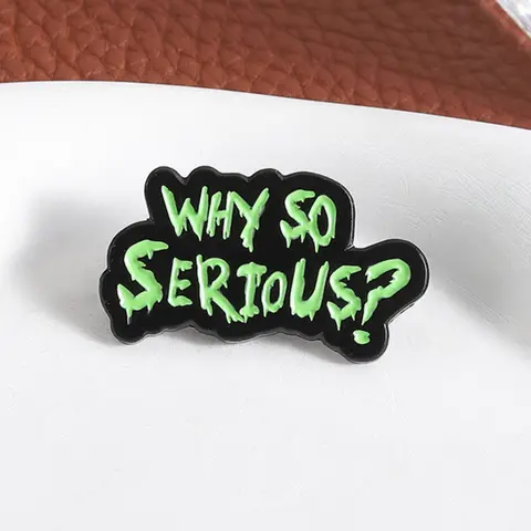 Batman Joker Quote Cartoon Brooch Pin, Humorous Safety Clasp Badge, Cosplay Accessories, Anime Collectible Gift, Jacket Backpack Decoration, Durable Metal Pins, Letter Brooch Pin, Clip, Alloy Brooch Pin