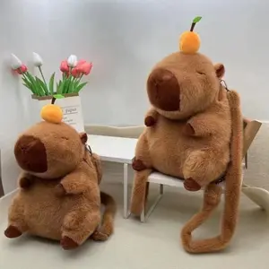 Cute Capybara Plush Doll Backpack, 3D Stuffed Animal Shoulder Bag, Lovely Travel Bag for Girls, Adorable Design, Perfect Gift