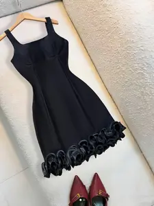 Women's Summer Casual Loose Sleeveless Long Ankle-Length Necktie Off-Shoulder Beach Dress, Comfortable and Stylish