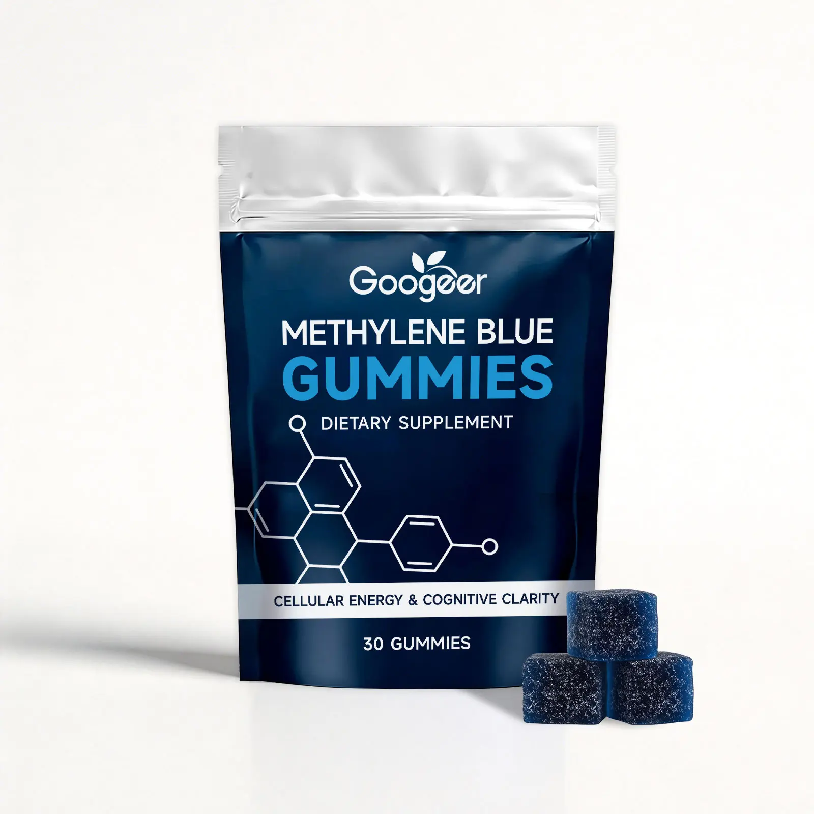 Methylene Blue Gummies Dietary Supplement | Supports Focus, Mental Clarity, Cognitive Function, Cellular Energy & Natural Antioxidant, 30 Gummies Per Bag