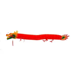 Thy Home Traditional Colorful Plastic Chinese Dragon Ornament - 55 in (140 cm) Dragon-Shape Decoration with Colorful Scales for Lunar Festivity, Festival Celebration