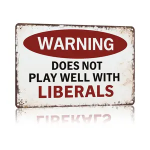 Funny Warning Sign Vintage Sarcasm Metal Tin Sign 8x12 Inch Rustic Farmhouse Design Wall Art Decor For Home Living Room Bedroom Dining Room Man Cave