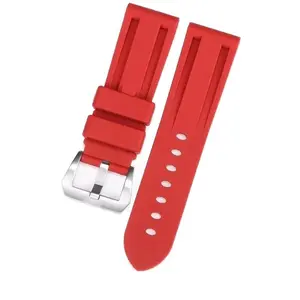 Dahai silicone watch strap for men, black original pin buckle rubber strap
