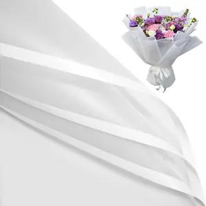 20 Sheets Floral Wrapping Paper,  Bouquet Wrapping, 22.8x22.8IN, Florist Supplies Packaging Paper, DIY  Box, Wedding & Birthday Gifts, Translucent White