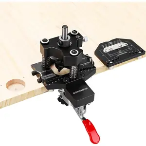 3-Axis Concealed Hinge Jig Ultra with Extra Hinge Screw Hole Guide and Quick Clamp,Metal Cabinet Hinge Jig,35mm Cabinet Door Hinge Jig Drill Guide,Woodworking Cabinet Doors Mounting Tool