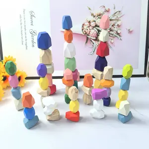 20pcs Colorful Wooden Stacked Stone Balance Toy - Suitable for Children's Cognitive Development, Fine Motor Skills Training, and Relaxation, It is The Perfect Birthday Gift for Children